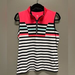 Tail Black and White Striped Tank with Pink and Mint